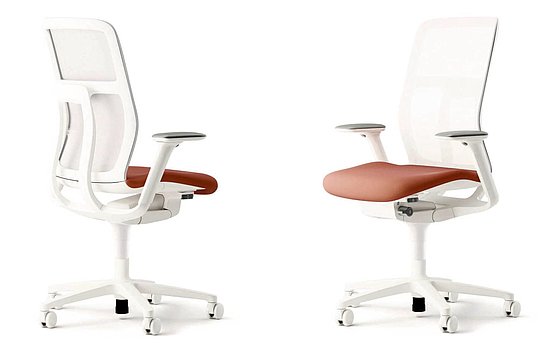 Wilkhahn AT Siège de travail, dossier mi-haut tendu de résille (Mesh)   - chaise de bureau ergonomique avec Trimension